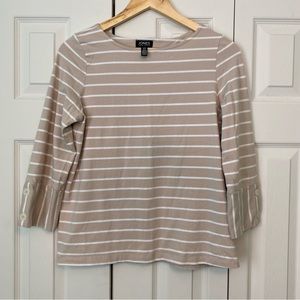 5/$20 SALE🎉 Jones New York size M tan and white striped top